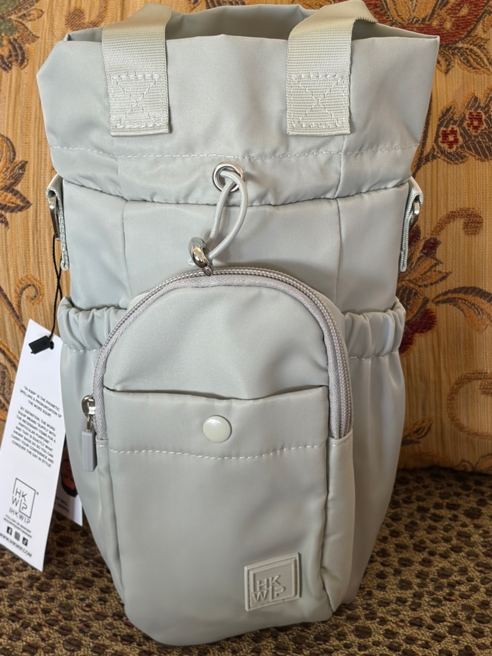 IHKWIP Insulated Water Bottle Crossbody Caddy ~ Pearl Grey - Picture 3 of 10